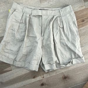 Neutral Flowy neutral linen shorts, size 12